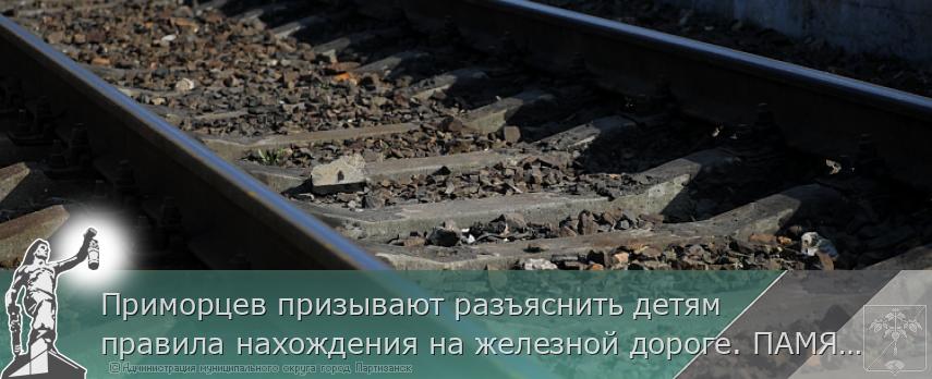 Приморцев призывают разъяснить детям правила нахождения на железной дороге. ПАМЯТКА | Администрация муниципального округа город Партизанск Приморского края Официальный сайт