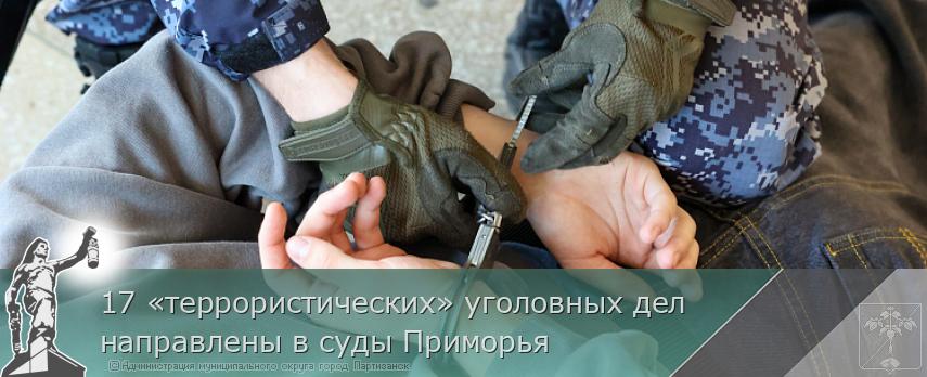 17 «террористических» уголовных дел направлены в суды Приморья | Администрация муниципального округа город Партизанск Приморского края Официальный сайт