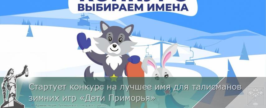 Стартует конкурс на лучшее имя для талисманов зимних игр «Дети Приморья»