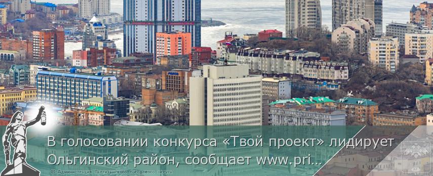 В голосовании конкурса «Твой проект» лидирует Ольгинский район, сообщает www.primorsky.ru